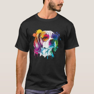 T-shirt Beagle coloré Pop Chien Papa Maman Chien
