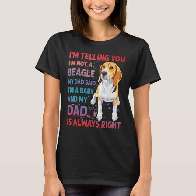 T-shirt Beagle Dad dog funny saying (Devant)