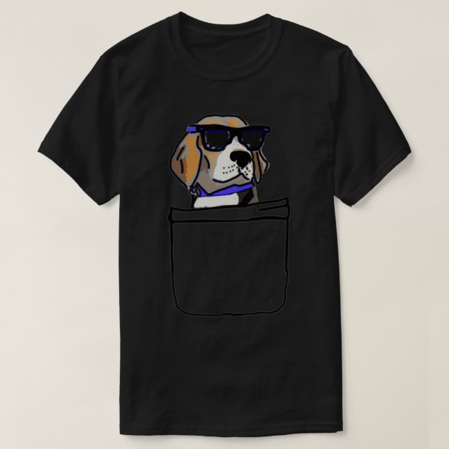 T-shirt Beagle de poche (Design devant)