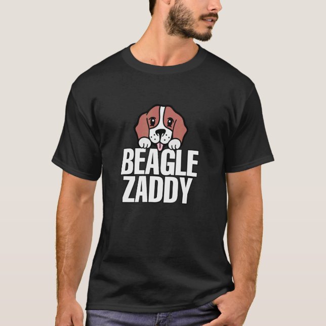 T-shirt Beagle des hommes Zaddy Chien Papa design (Devant)