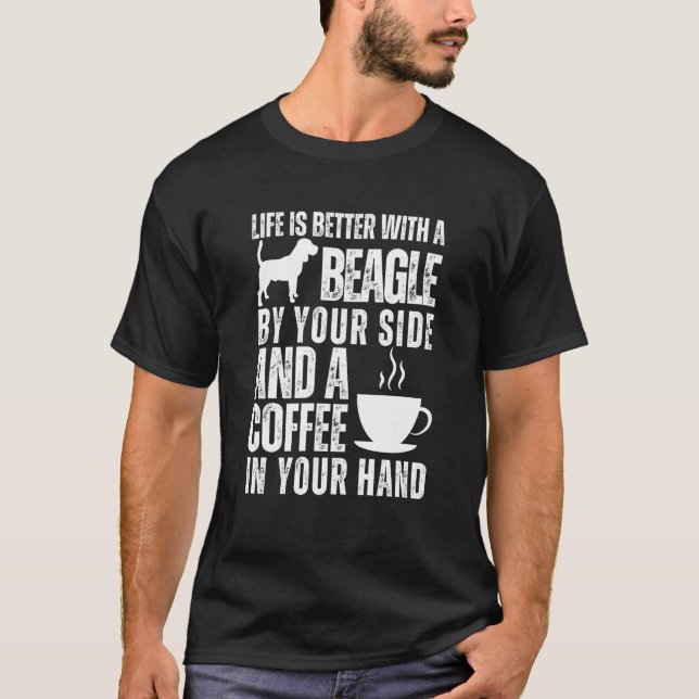 T-shirt Beagle Dog Beagles Coffee Beagle Mom (Devant)