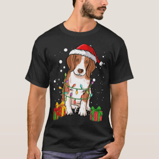T-shirt Beagle Dog Christmas Tree Lights Santa Dog Xmas
