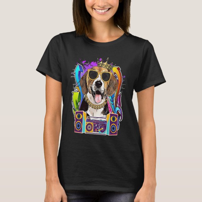 T-shirt Beagle Dog Hip hop 90s Rap Music (Devant)