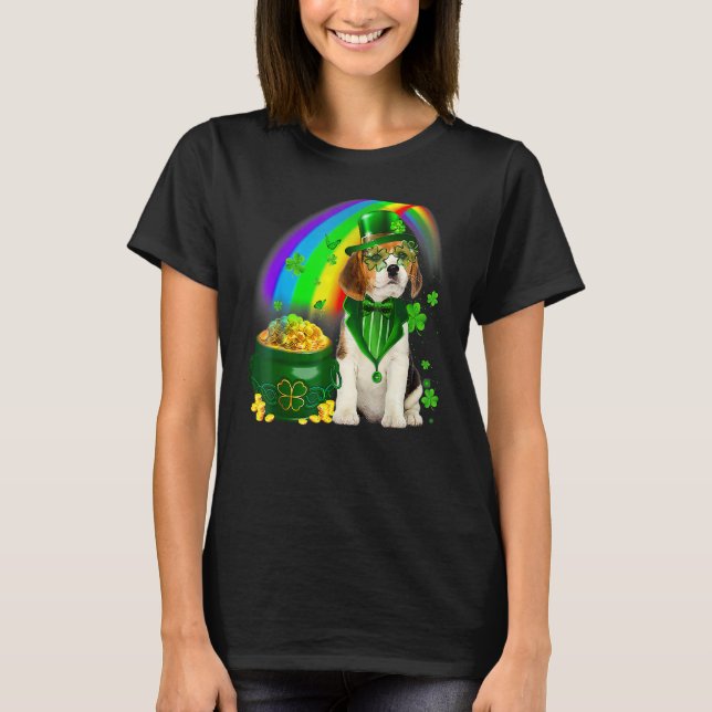T-shirt Beagle Dog Irish Leprechaun Saint St Patrick Day (Devant)