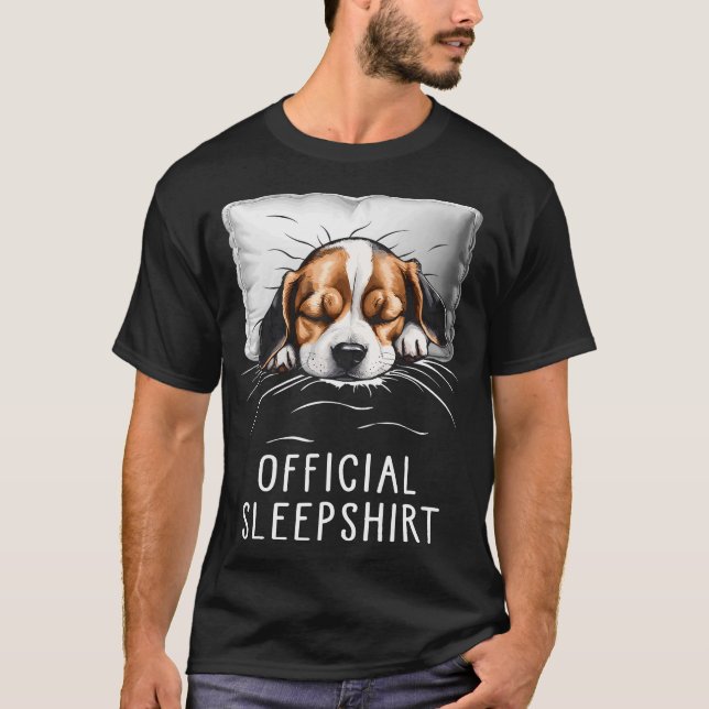 T-shirt Beagle Dog Owner Official Sleep (Devant)