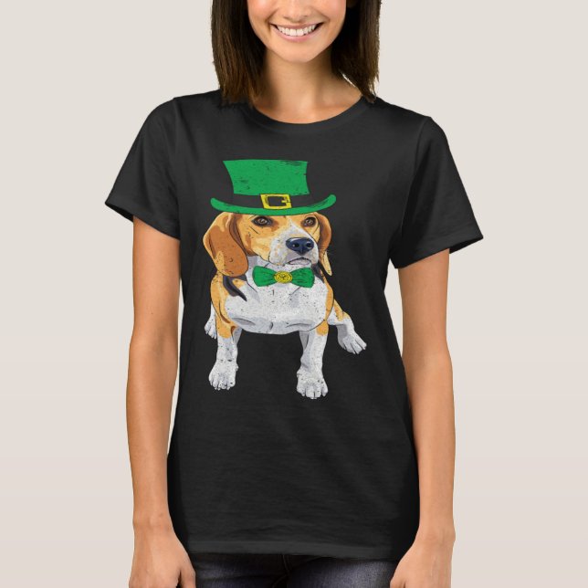 T-shirt Beagle Dog Shamrock St Patrick s Day Saint Paddy s (Devant)