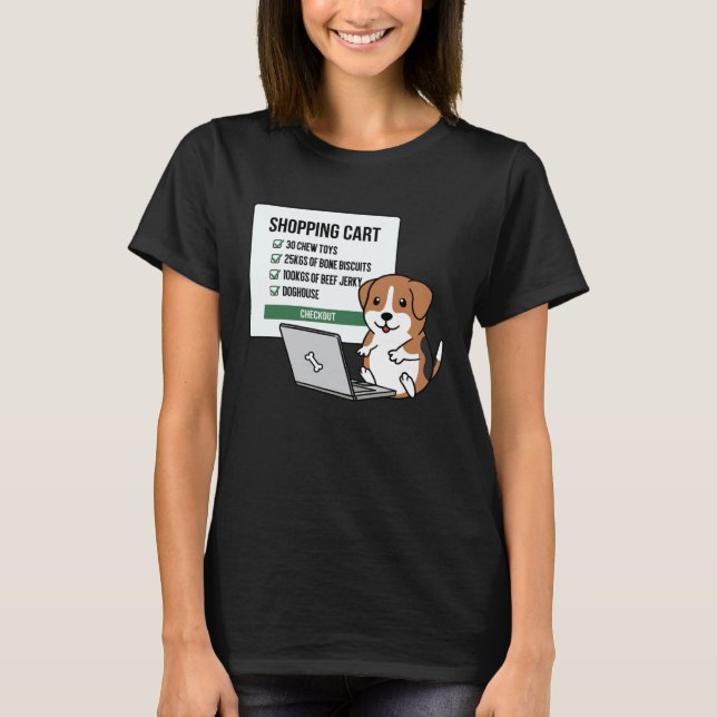 T-shirt Beagle Dog Shopping Trolley (Devant)
