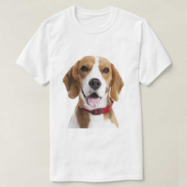T-shirt Beagle Dog with Red Collar (Design devant)