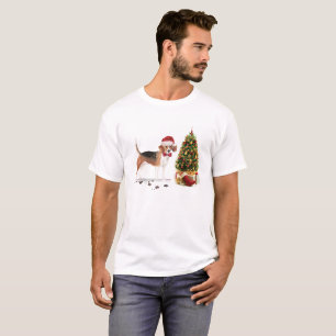T-shirt Beagle drôle Chien de Noël avec arbre