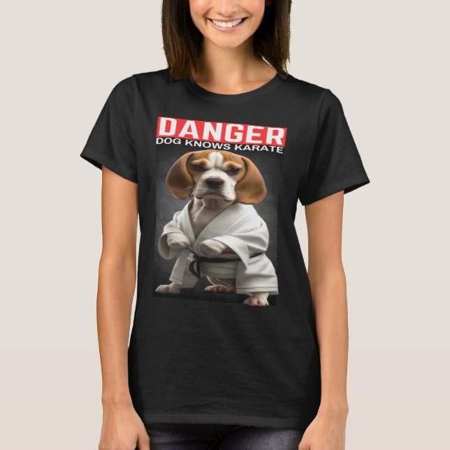 T-shirt Beagle knows Karate (Devant)