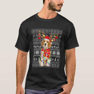 T-shirt Beagle laide de rennes de Noël lumières drôle pour