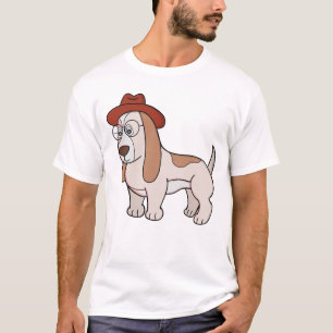 T-shirt Beagle lunettes avec Fedora