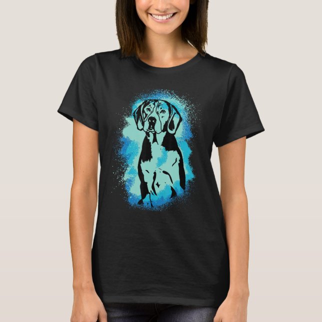 T-shirt Beagle Paint Blue Design Dog Mom Dad_1 (Devant)
