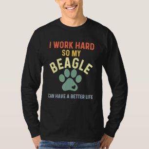 T-shirt Beagle Papa Retro Beagle Pour Hommes Je Travaille 