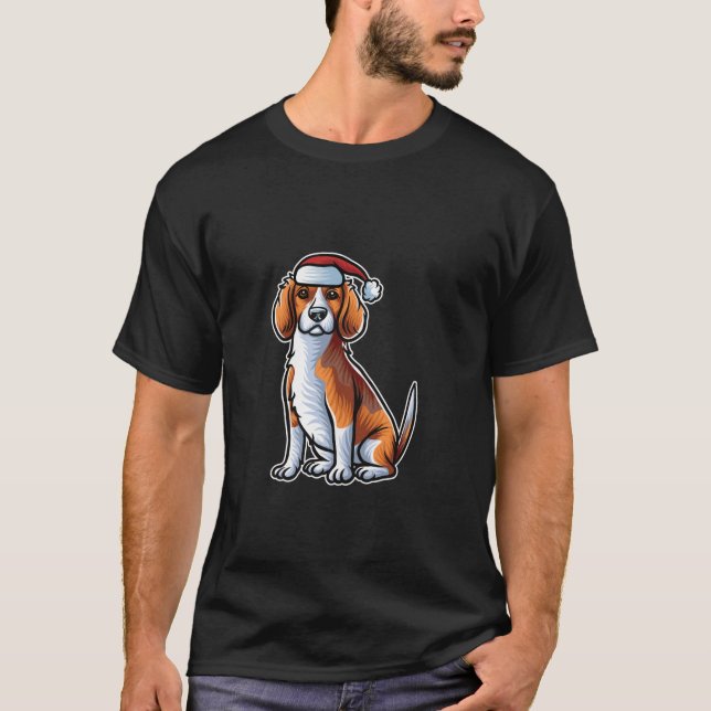 T-shirt Beagle Père Noël Casquette Joyeux chien de Noël X  (Devant)