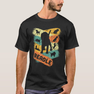 T-shirt Beagle Rétro Vintage Silhouettes de chien Beagle