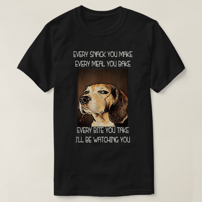 T-shirt Beagle T Je vous surveillerai (Design devant)