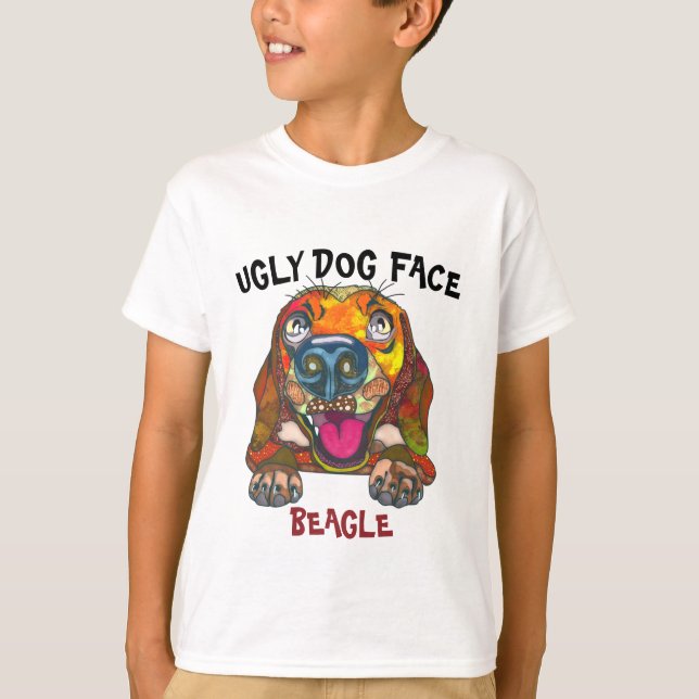 T-shirt Beagle unique et laide visage chien (Devant)