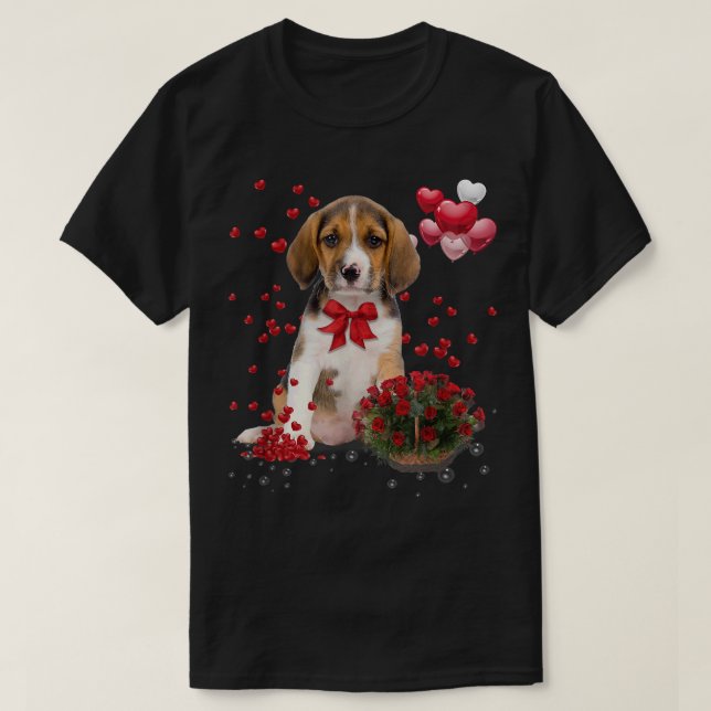 T-shirt Beagle Valentines Day Funny Dog Lover Happy Valen (Design devant)