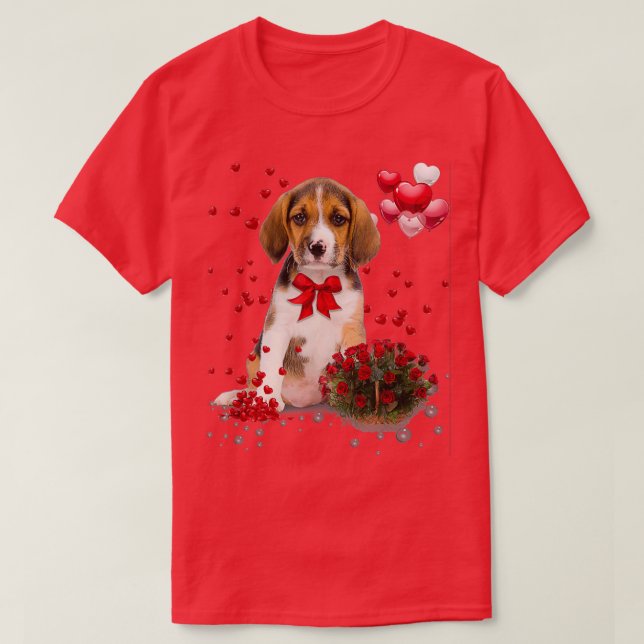 T-shirt Beagle Valentines Day Funny Dog Lover Happy Valent (Design devant)