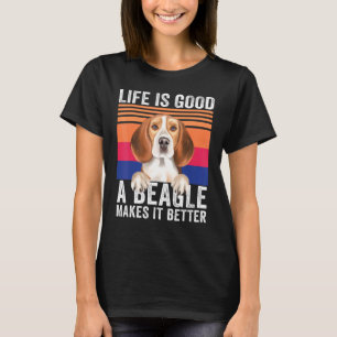 T-shirt Beagles rend votre vie bonne vintage