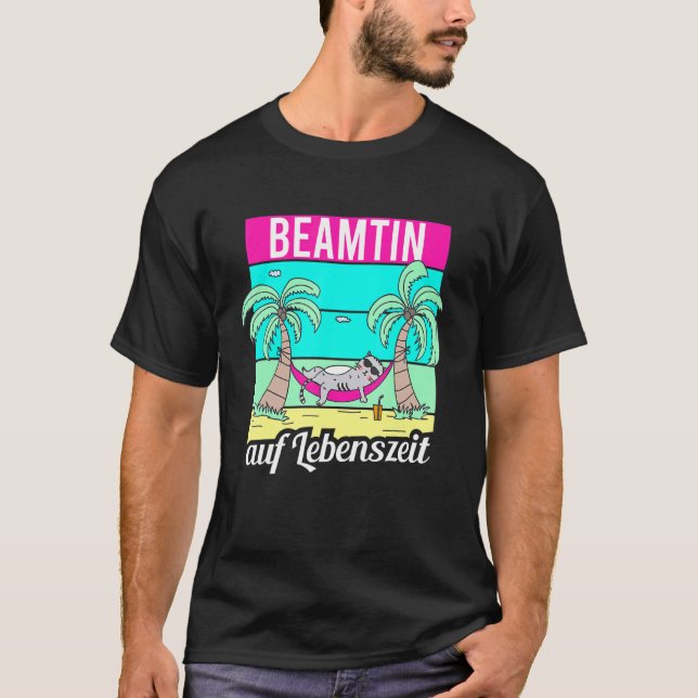 T-shirt Beamtin Auf Lebenszeit Chat Hammock Beamtin 4 Vie (Devant)
