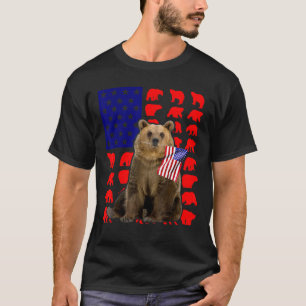 T-shirt Bear American Flag 4 juillet Usa Patriotique