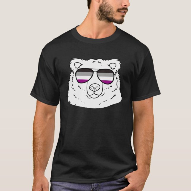 T-shirt Bear Asexual Sunglases (Devant)