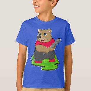 T-shirt Bear Baseball Batte