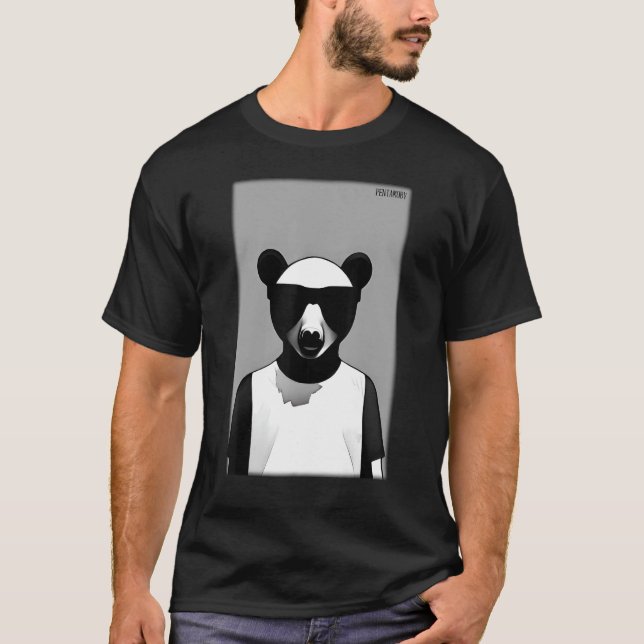 T-shirt Bear Bear Sunglasses Wildlife Animals Zoo Forest (Devant)
