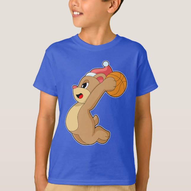 T-shirt Bear Christmas Basket (Devant)