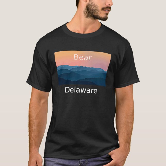 T-shirt Bear Delaware Mountain sunset hometown (Devant)