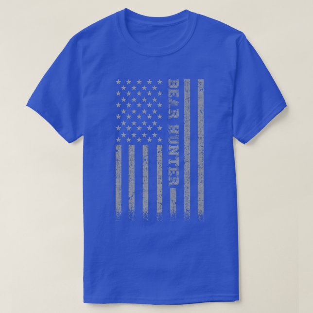 T-shirt Bear Hunter American Flag Premium (Design devant)