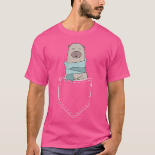 T-shirt Bear in Pocket Tee Funny Kawaii Anime Bear Lover C
