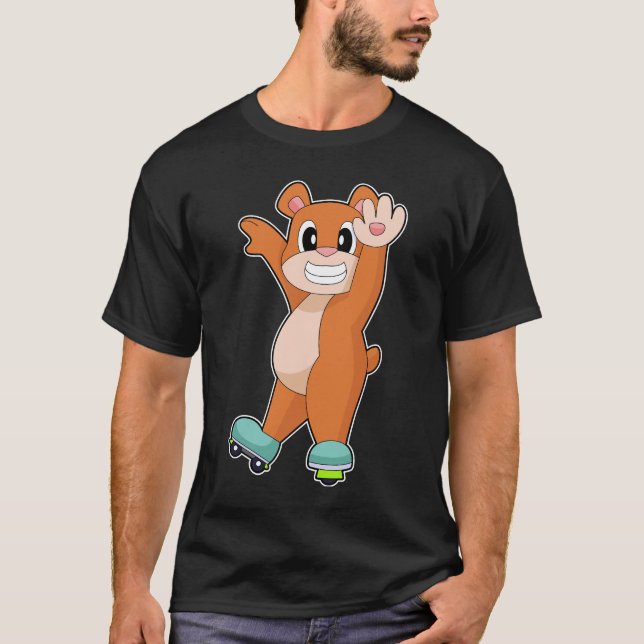 T-shirt Bear Inline skating Inline skates Sports (Devant)