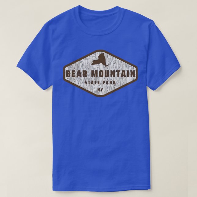 T-shirt Bear Mountain State Park New York Tree Log Texture (Design devant)