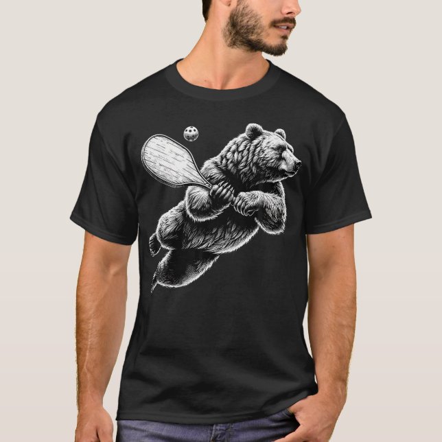 T-shirt Bear Playing Pickleball For Pickle Ball Player (Devant)