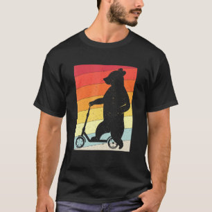 T-shirt Bear Stunt Kick Scooter Kick Scooter Skier Retro