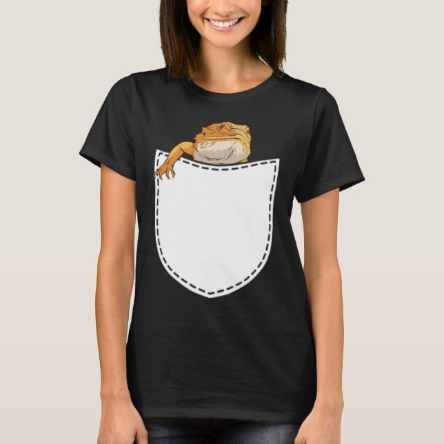 T-shirt Beard Dragon in Artificial Chest Pocket Reptile Li (Devant)