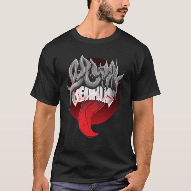T-SHIRT BEARD WIDE CRAZY HAIR BEARD W TONGUE OUT (Devant)