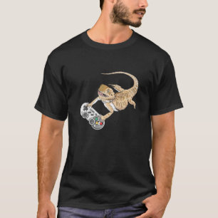 T-shirt Bearded Dragon Playing Video Game Reptiles Pagona