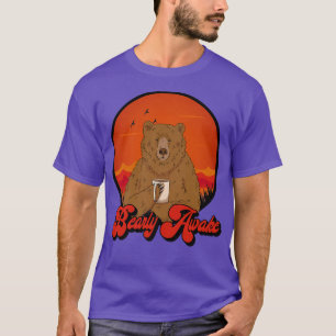 T-shirt Bearly Awake - Drôle Bear Coffee Drinker Premium