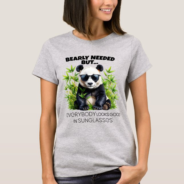 T-shirt Bearly Needed Panda Shades Pun – ELGIS (Devant)