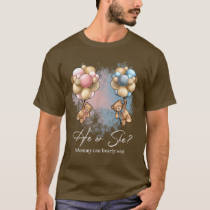 T-shirt Bears Balloons Maman peut attendre avant la révéla