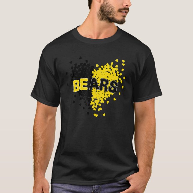 T-shirt Bears Pride Teams School Spirit Black and Yellow H (Devant)