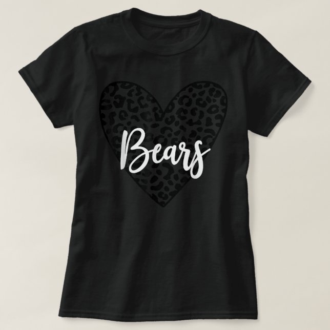 T-shirt Bears School Spirit Mascot Leopard Heart Jour (Design devant)