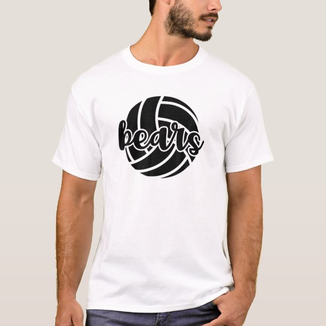 T-shirt Bears Volleyball Team Mascot School Spirit Jeu Da (Devant)