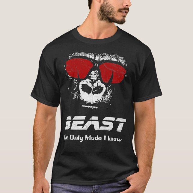 T-shirt BEAST The only mode I know   Funny Workout Gym Yog (Devant)