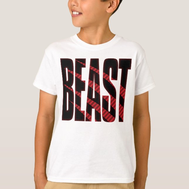 T-shirt BEAST. Tough.Hardcore.Muscle.Wild.Animal (Devant)