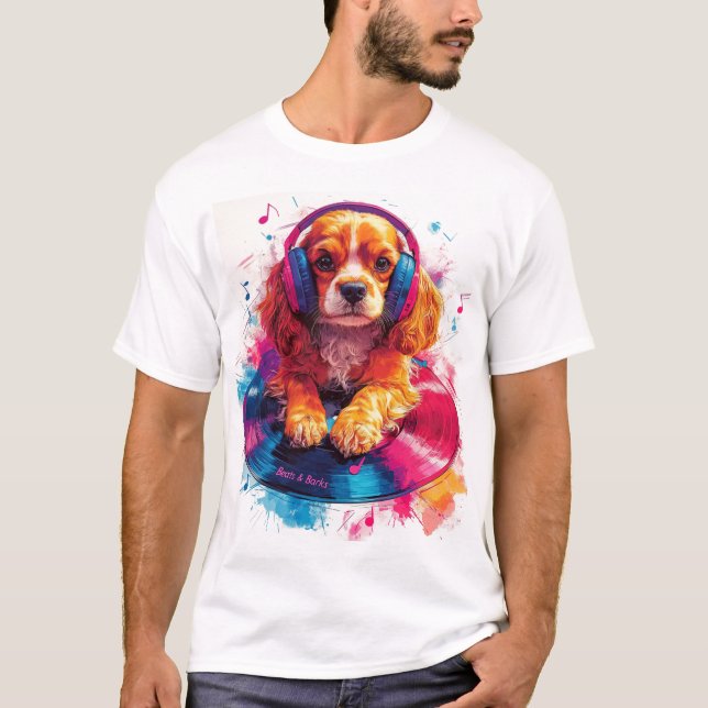 T-shirt Beats & Barks - Cocker Spaniel Music (Devant)